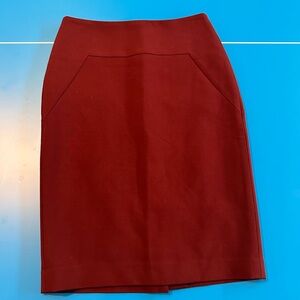 Ann Taylor Deep Red Pencil Skirt